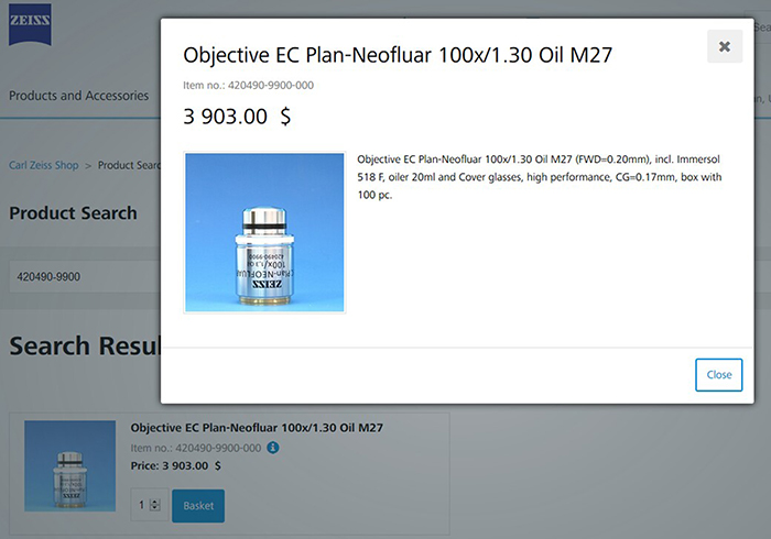 Zeiss EC Plan-Neofluar 100x / 1.3 Oil, ∞/0.17. M27. Microscope